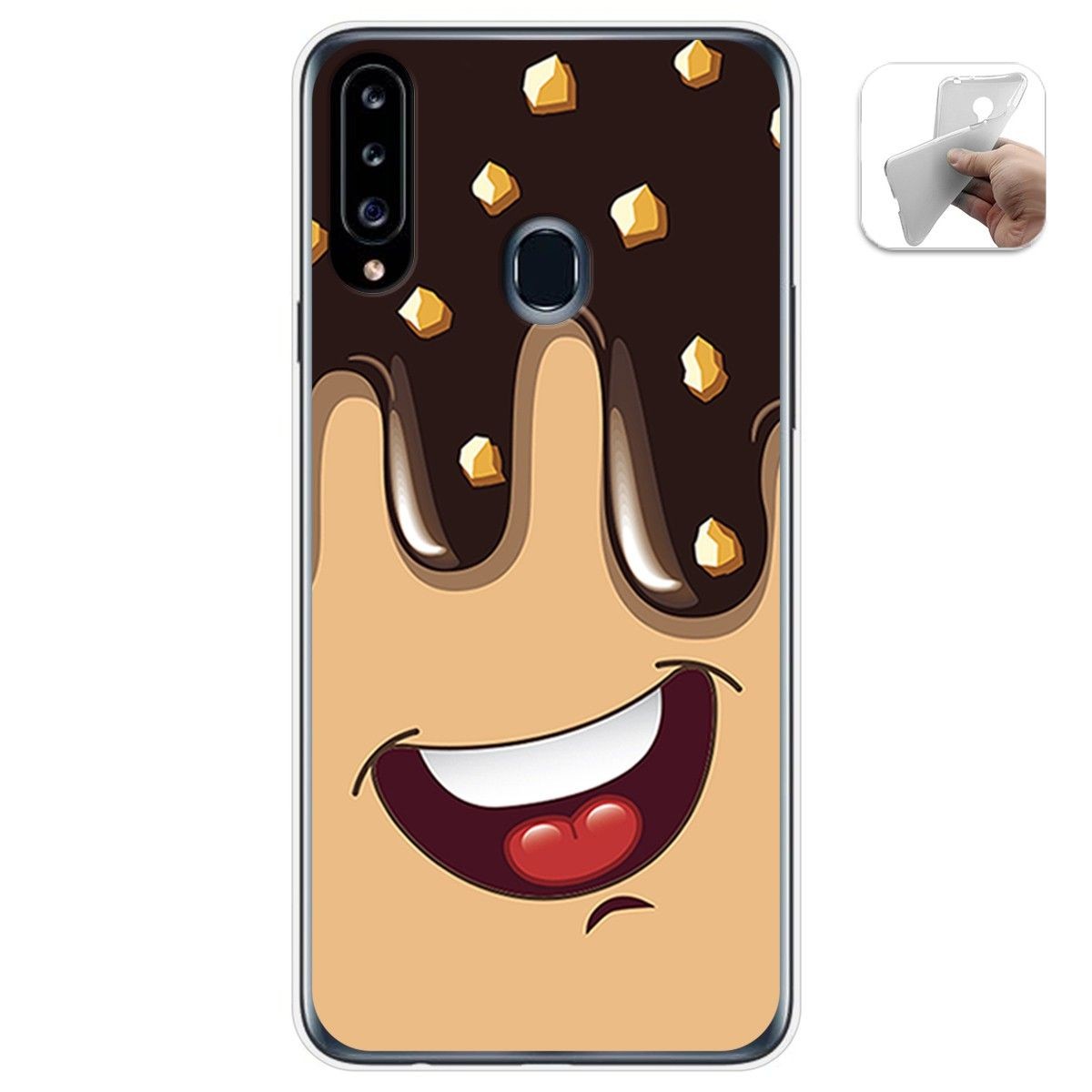 Funda Gel Tpu para Samsung Galaxy A20s diseño Helado Chocolate Dibujos
