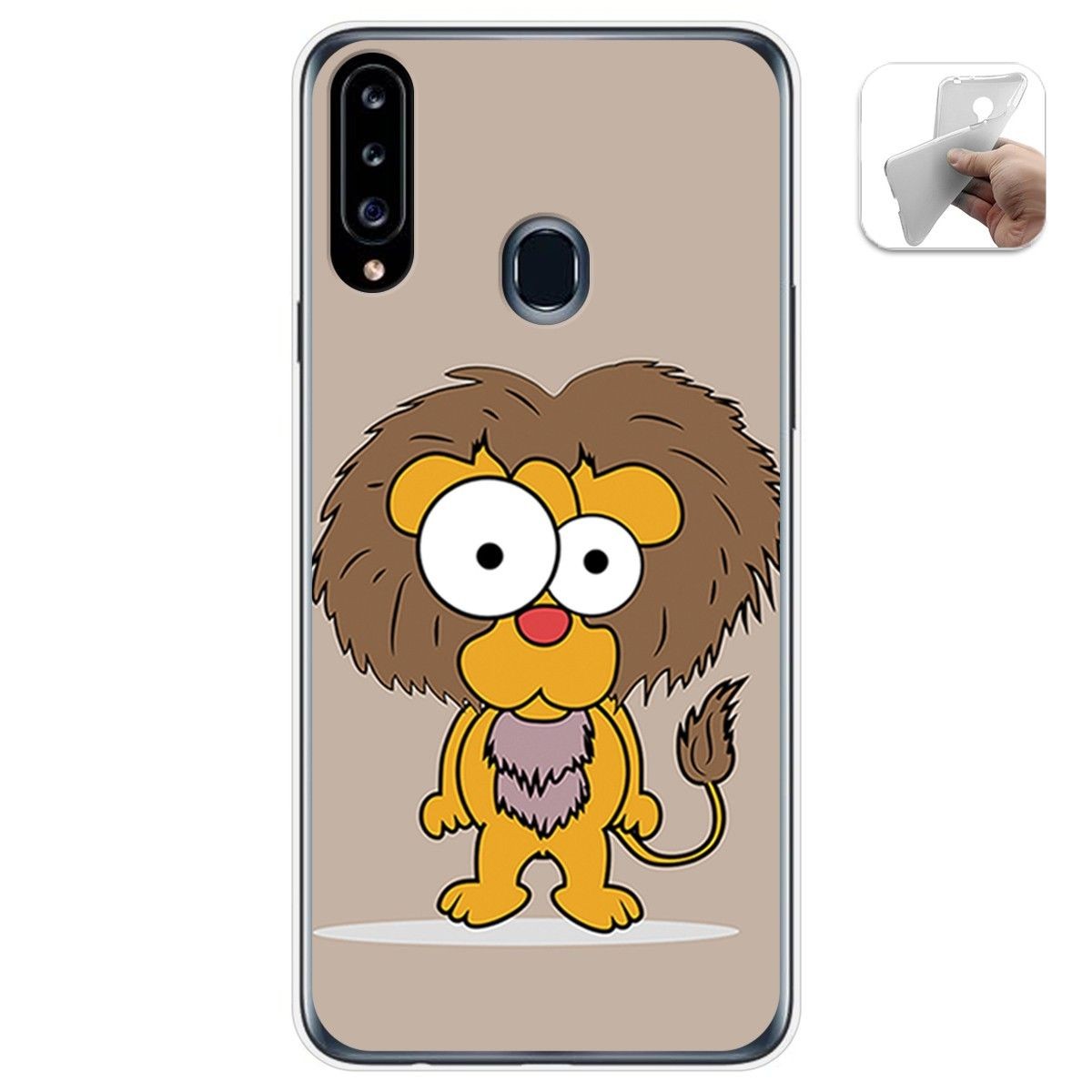 Funda Gel Tpu para Samsung Galaxy A20s diseño Leon Dibujos