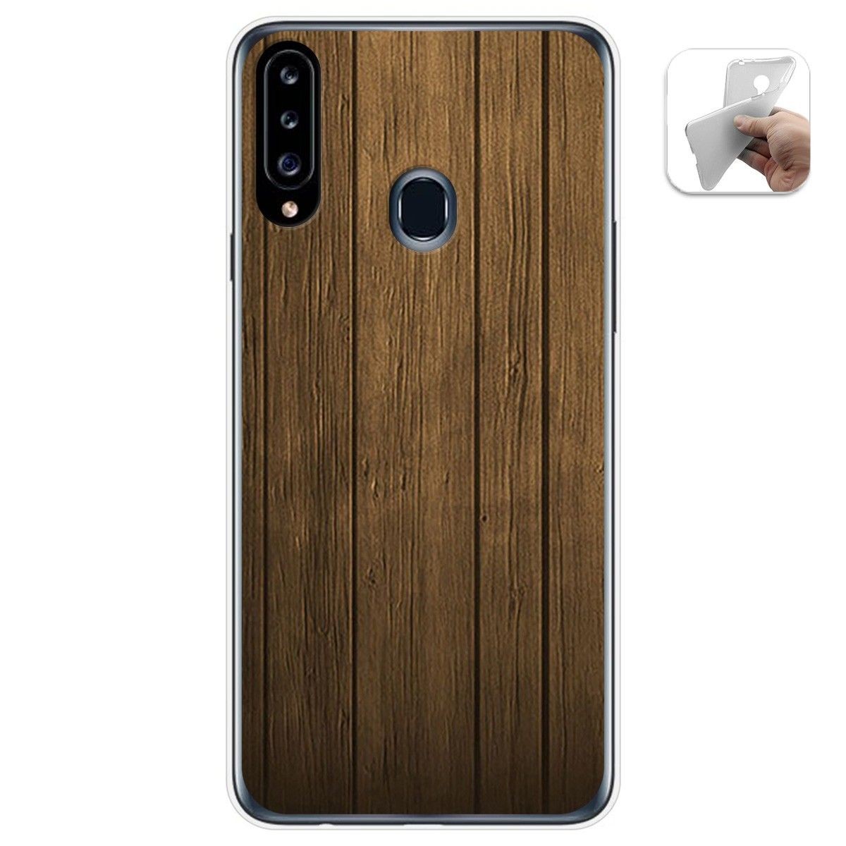 Funda Gel Tpu para Samsung Galaxy A20s diseño Madera Dibujos