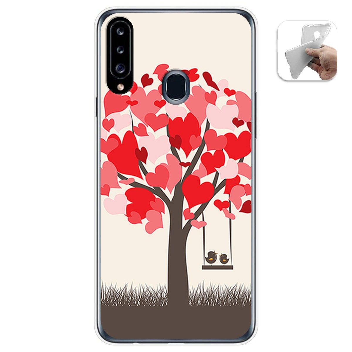 Funda Gel Tpu para Samsung Galaxy A20s diseño Pajaritos Dibujos