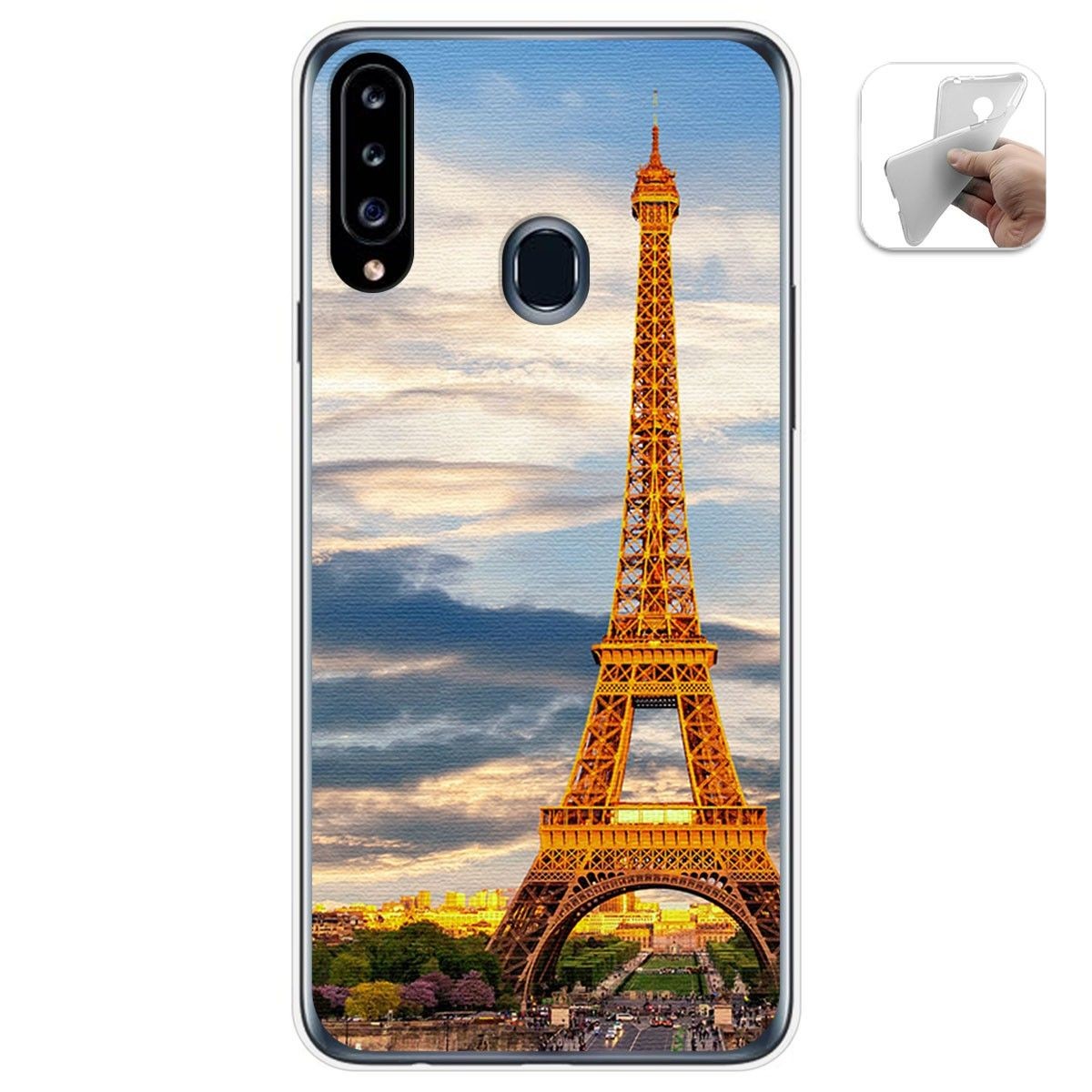 Funda Gel Tpu para Samsung Galaxy A20s diseño Paris Dibujos