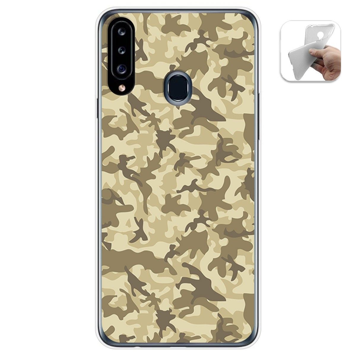 Funda Gel Tpu para Samsung Galaxy A20s diseño Sand Camuflaje Dibujos