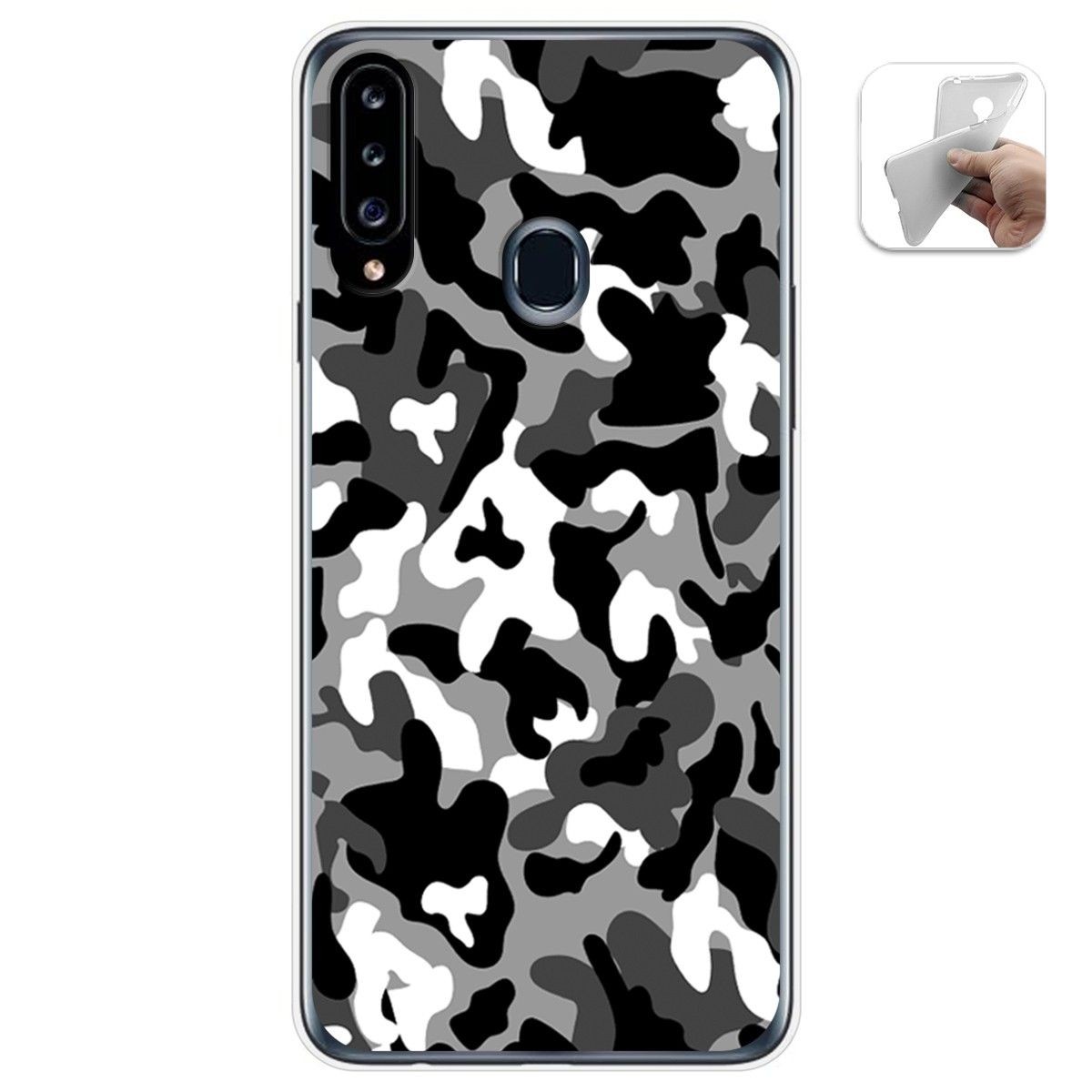 Funda Gel Tpu para Samsung Galaxy A20s diseño Snow Camuflaje Dibujos