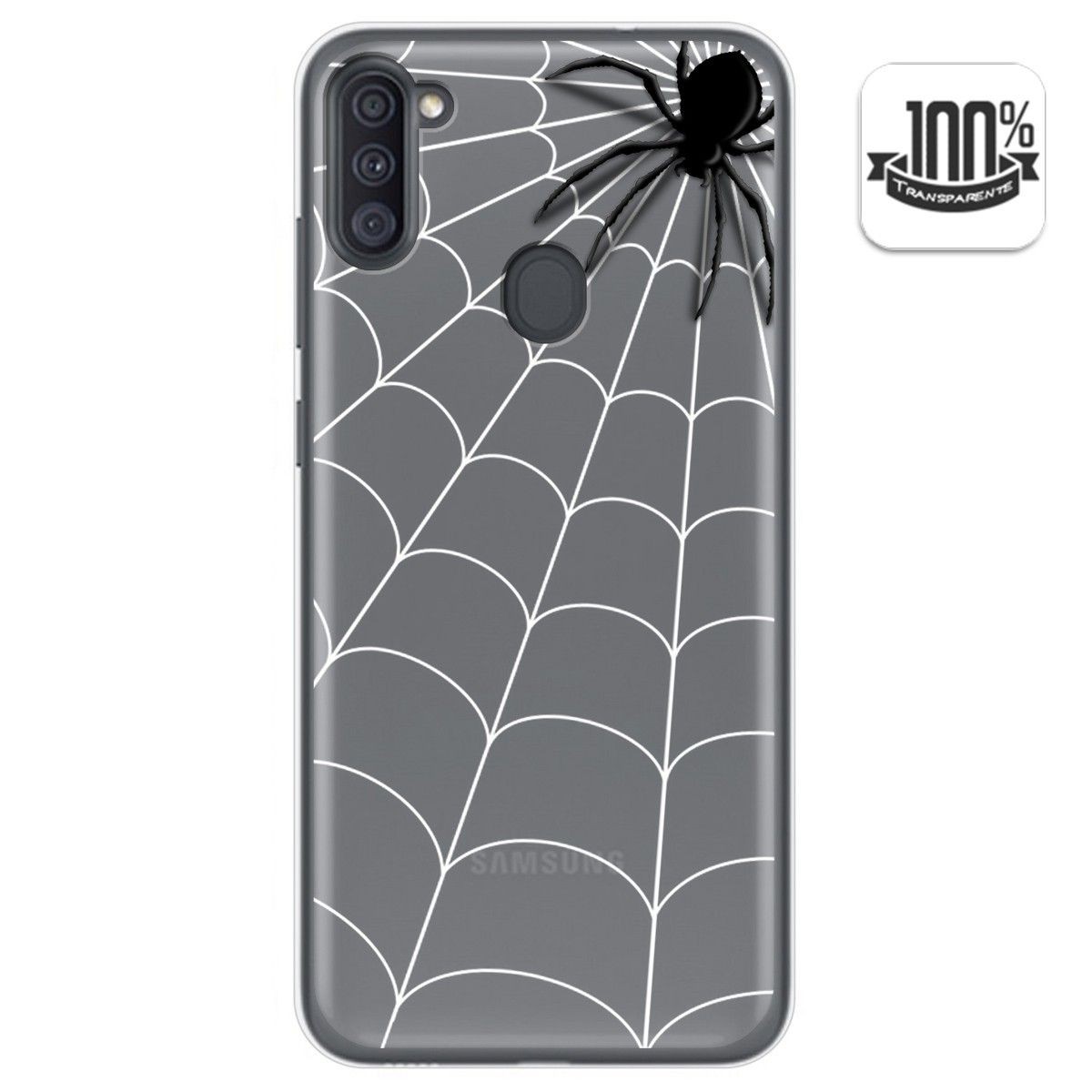 Funda Gel Transparente para Samsung Galaxy A11 / M11 diseño Araña Dibujos