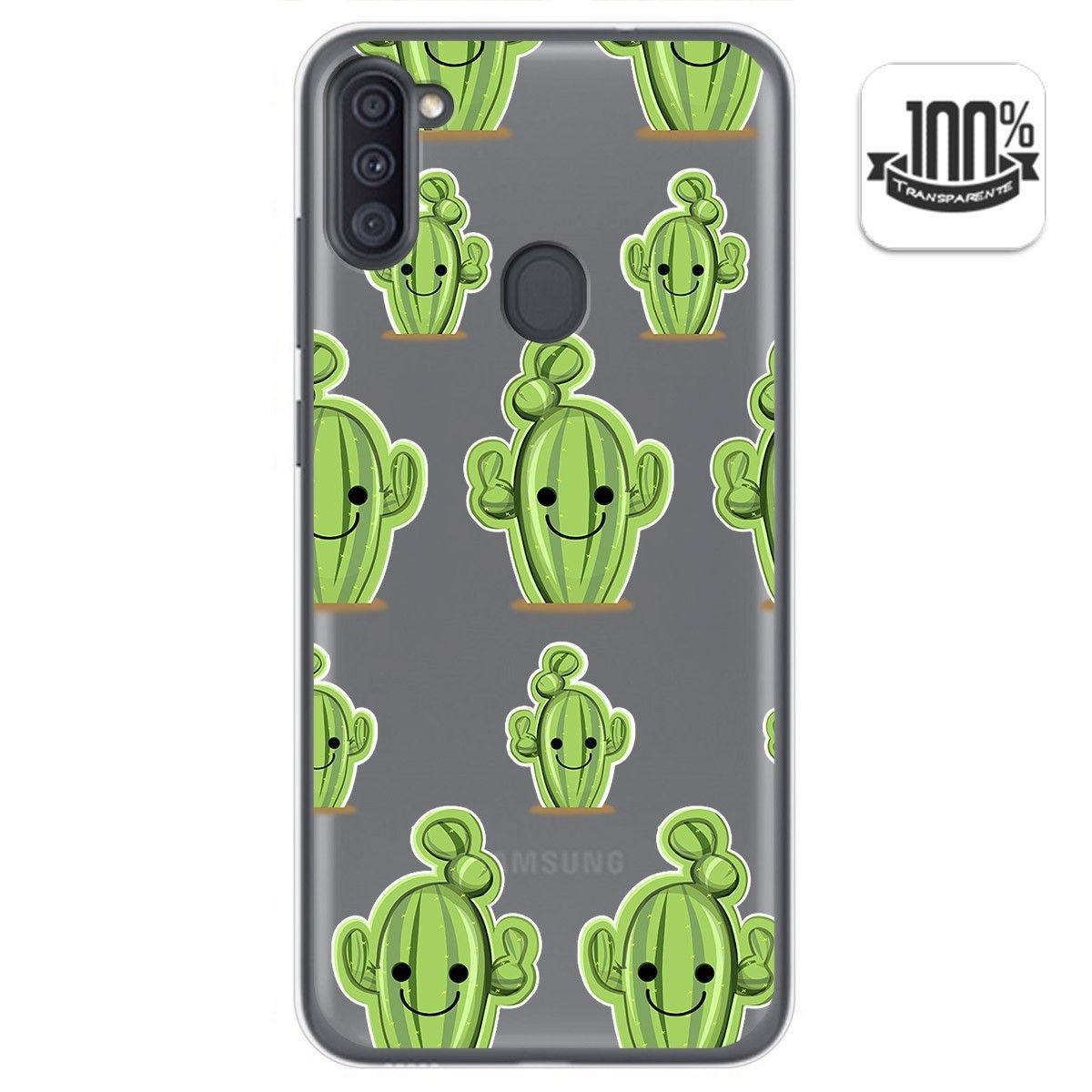 Funda Gel Transparente para Samsung Galaxy A11 / M11 diseño Cactus Dibujos