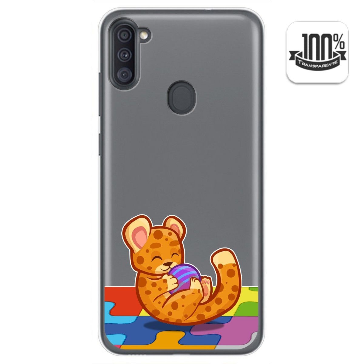 Funda Gel Transparente para Samsung Galaxy A11 / M11 diseño Leopardo Dibujos