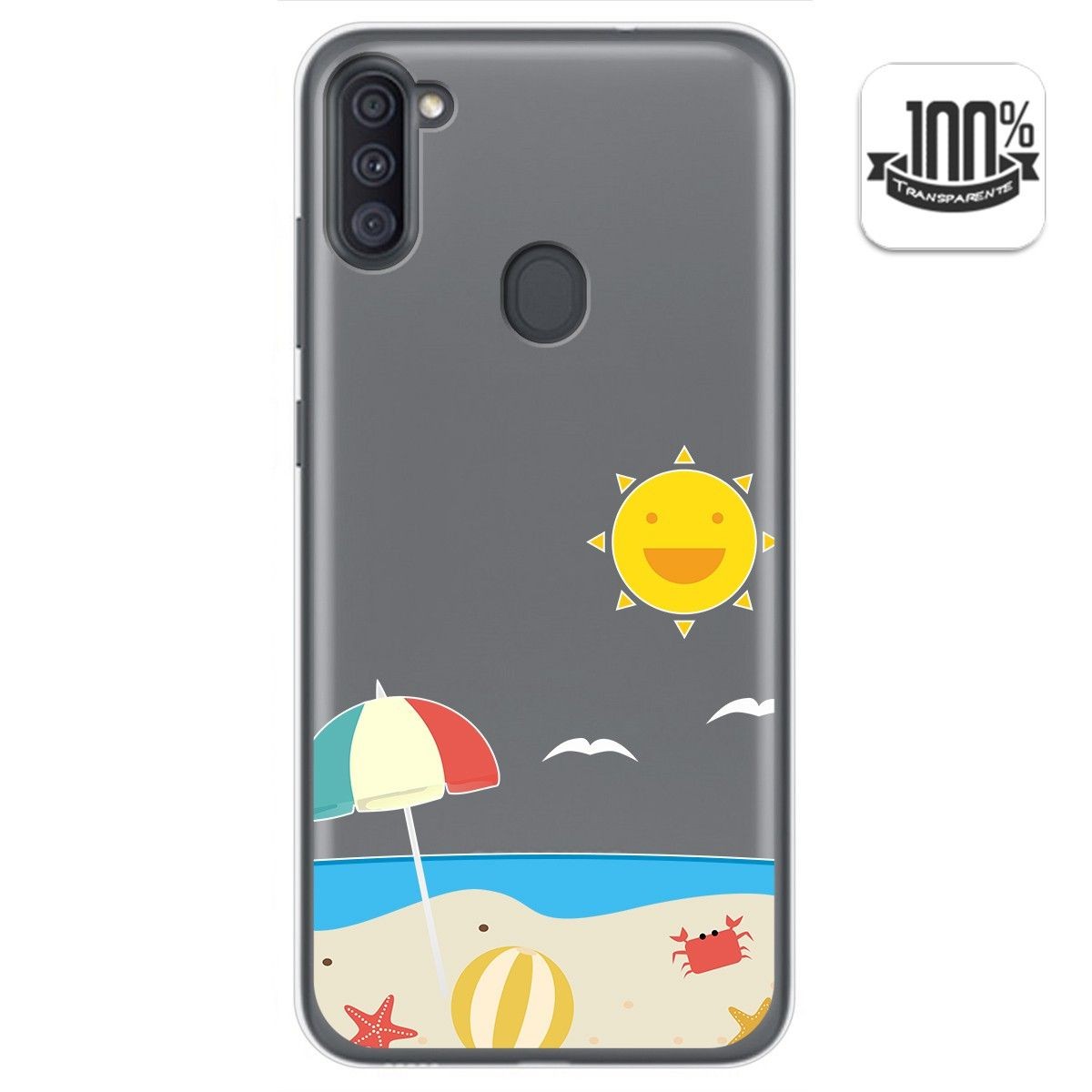 Funda Gel Transparente para Samsung Galaxy A11 / M11 diseño Playa Dibujos