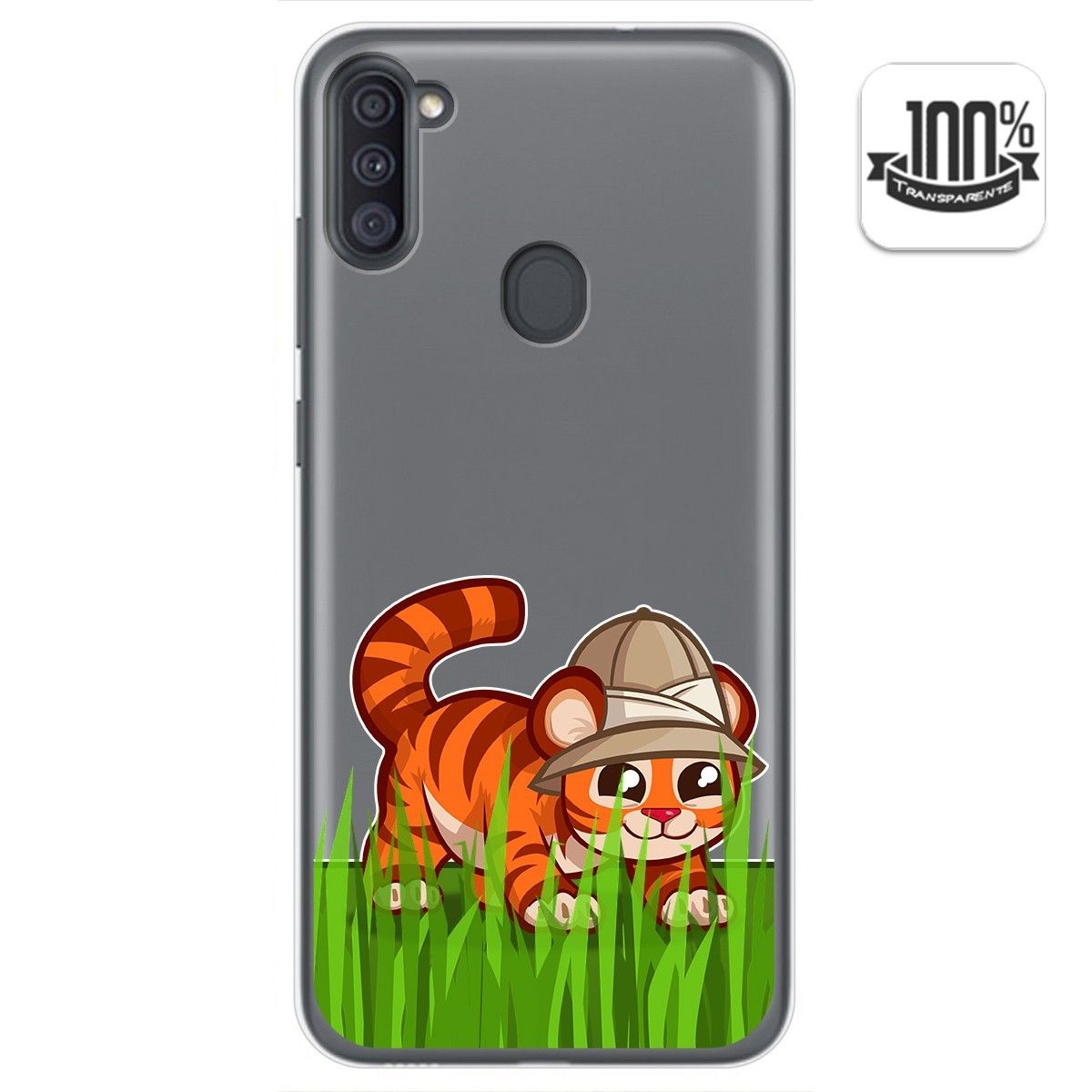 Funda Gel Transparente para Samsung Galaxy A11 / M11 diseño Tigre Dibujos