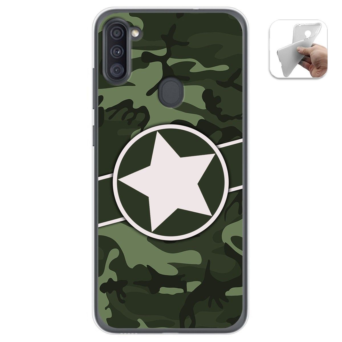 Funda Gel Tpu para Samsung Galaxy A11 / M11 diseño Camuflaje 01 Dibujos