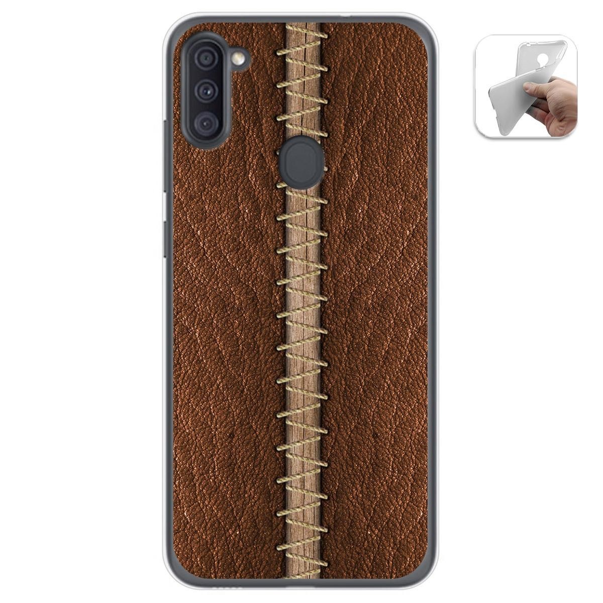 Funda Gel Tpu para Samsung Galaxy A11 / M11 diseño Cuero 01 Dibujos