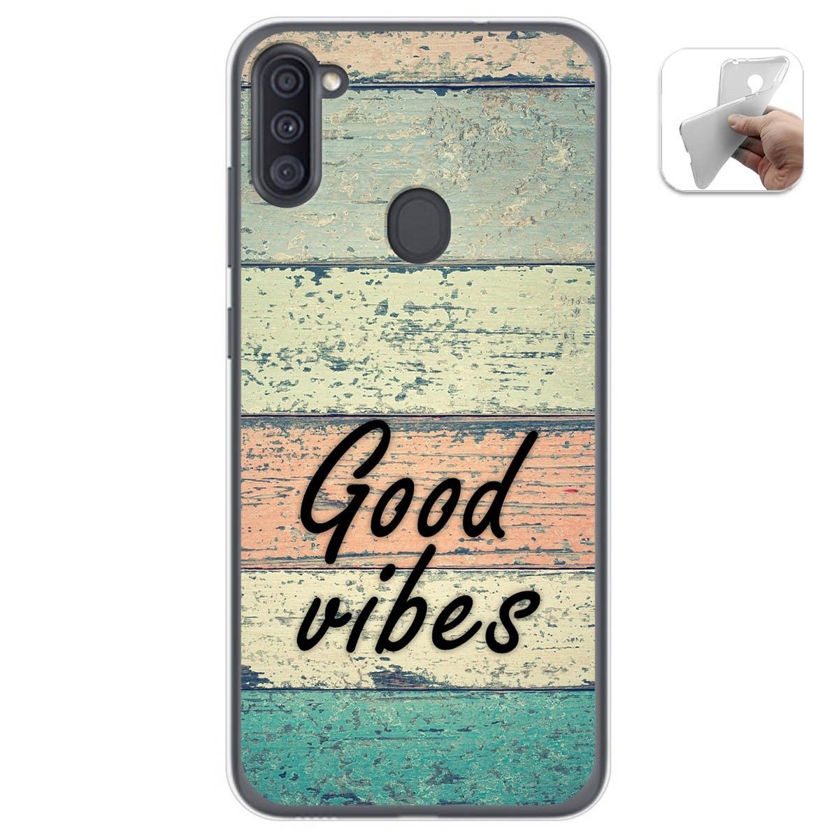 Funda Gel Tpu para Samsung Galaxy A11 / M11 diseño Madera 01 Dibujos