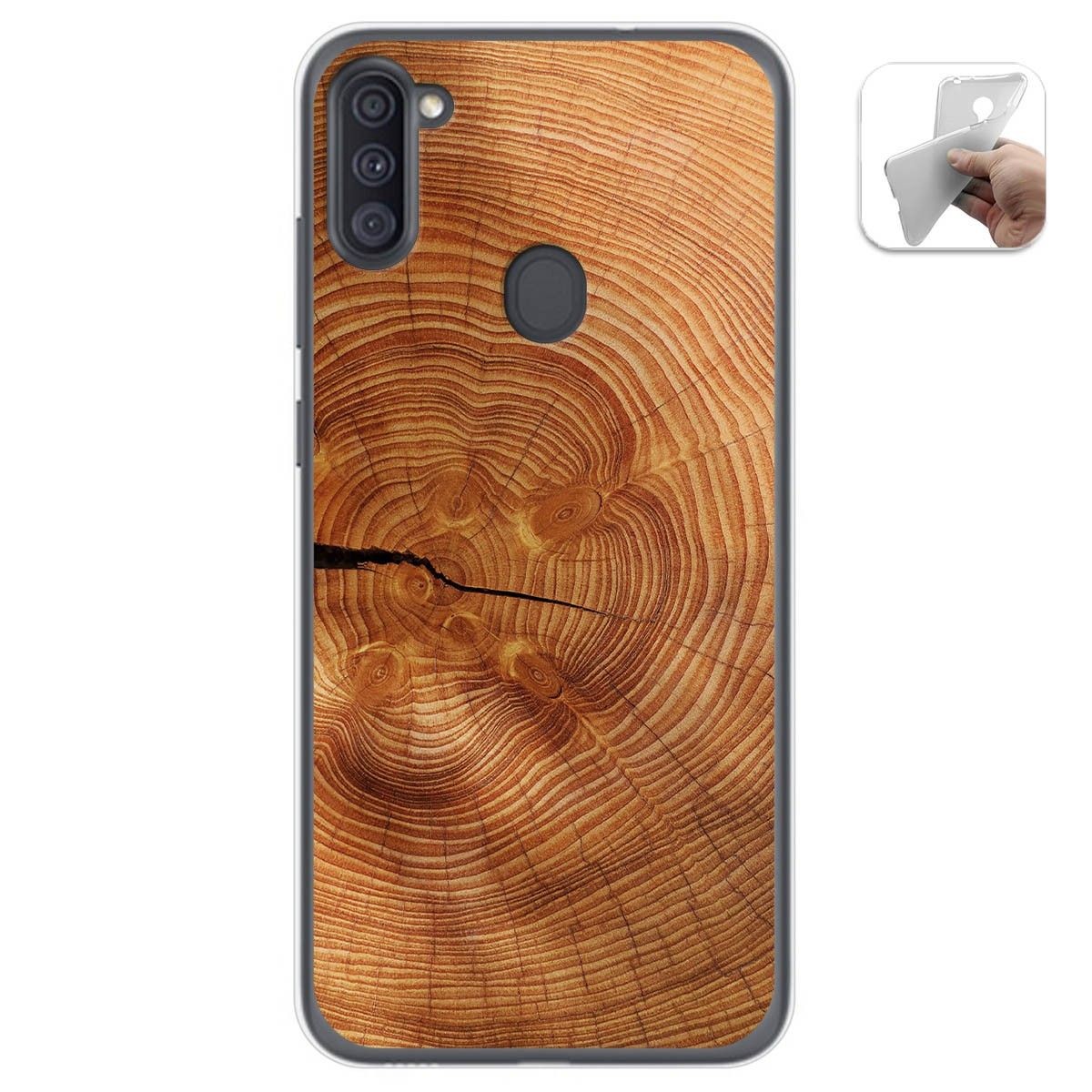 Funda Gel Tpu para Samsung Galaxy A11 / M11 diseño Madera 04 Dibujos