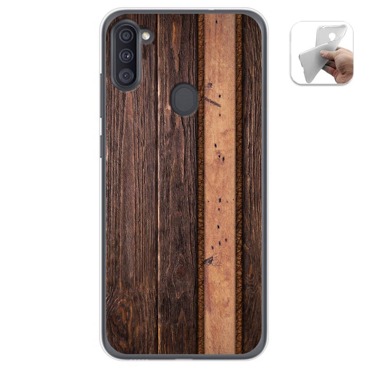 Funda Gel Tpu para Samsung Galaxy A11 / M11 diseño Madera 05 Dibujos