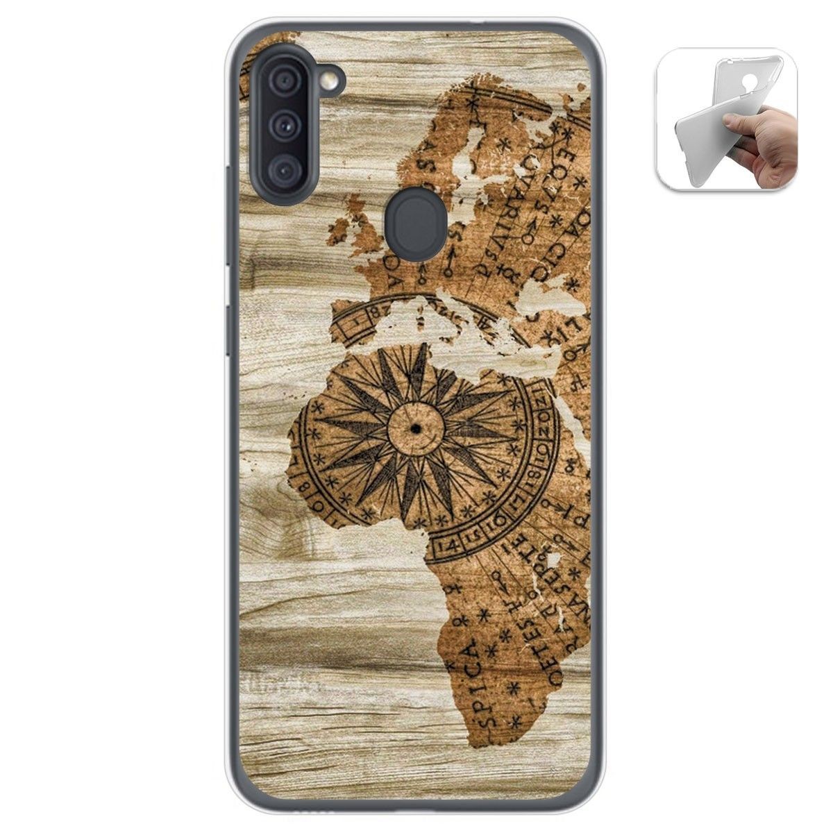 Funda Gel Tpu para Samsung Galaxy A11 / M11 diseño Madera 07 Dibujos