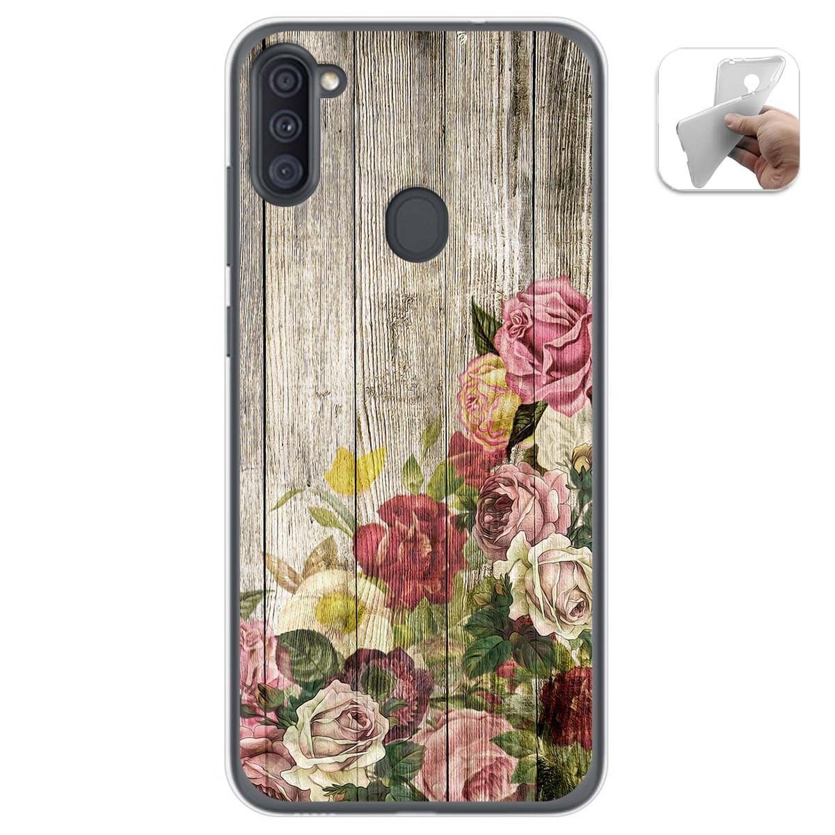 Funda Gel Tpu para Samsung Galaxy A11 / M11 diseño Madera 08 Dibujos