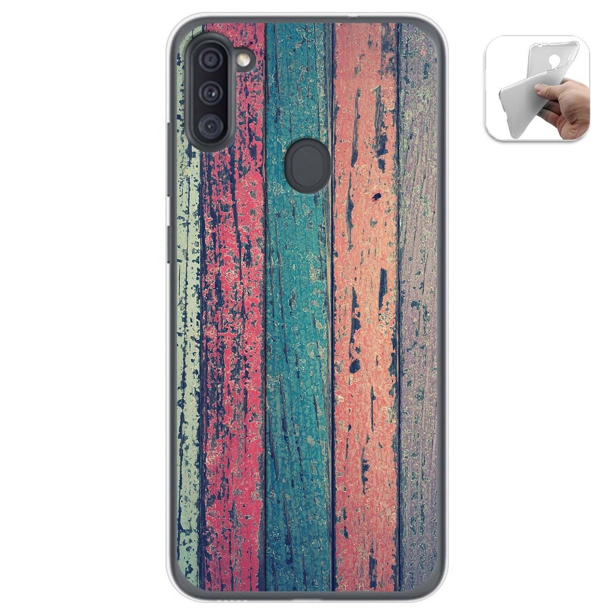Funda Gel Tpu para Samsung Galaxy A11 / M11 diseño Madera 10 Dibujos
