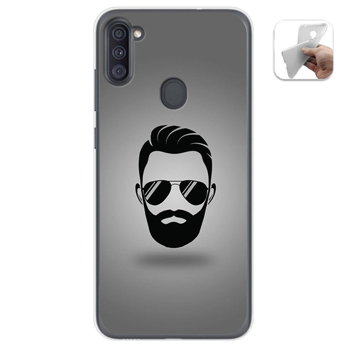 Funda Gel Tpu para Samsung Galaxy A11 / M11 diseño Barba Dibujos