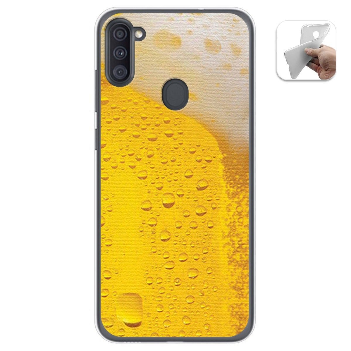 Funda Gel Tpu para Samsung Galaxy A11 / M11 diseño Cerveza Dibujos