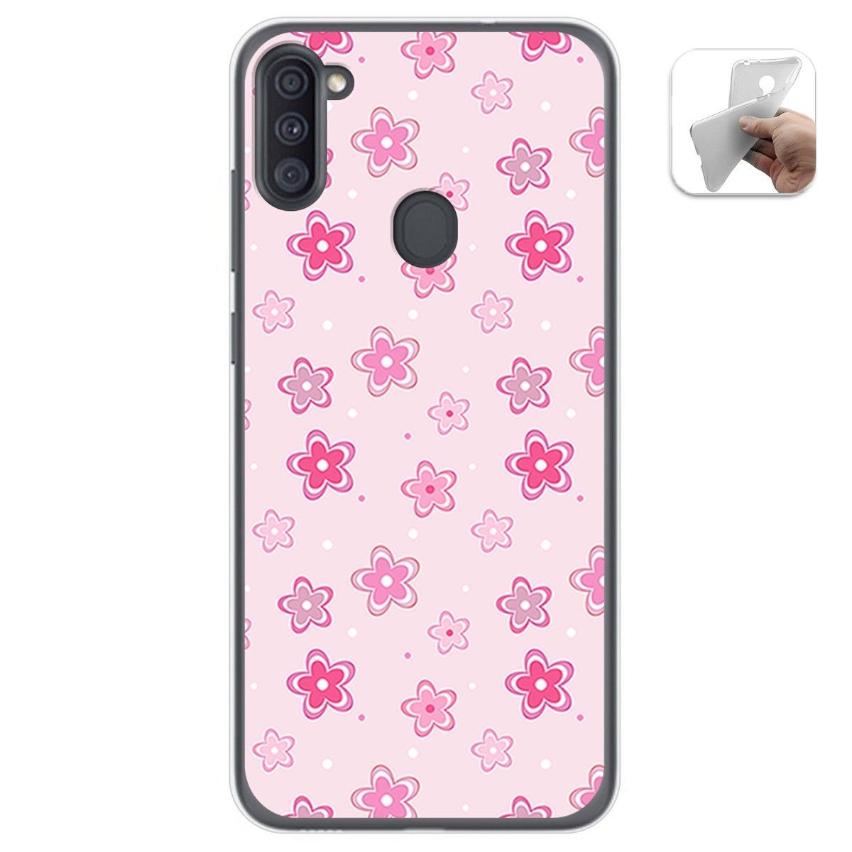 Funda Gel Tpu para Samsung Galaxy A11 / M11 diseño Flores Dibujos