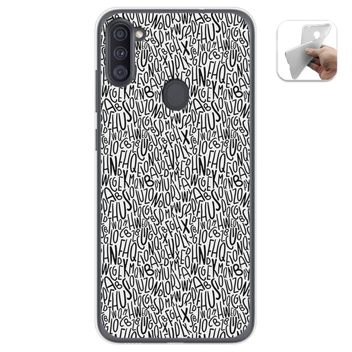 Funda Gel Tpu para Samsung Galaxy A11 / M11 diseño Letras Dibujos