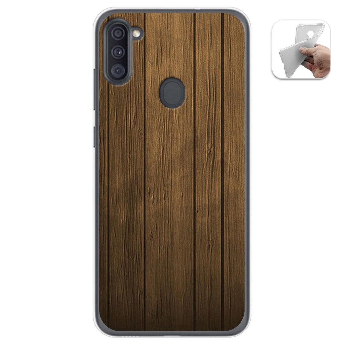 Funda Gel Tpu para Samsung Galaxy A11 / M11 diseño Madera Dibujos
