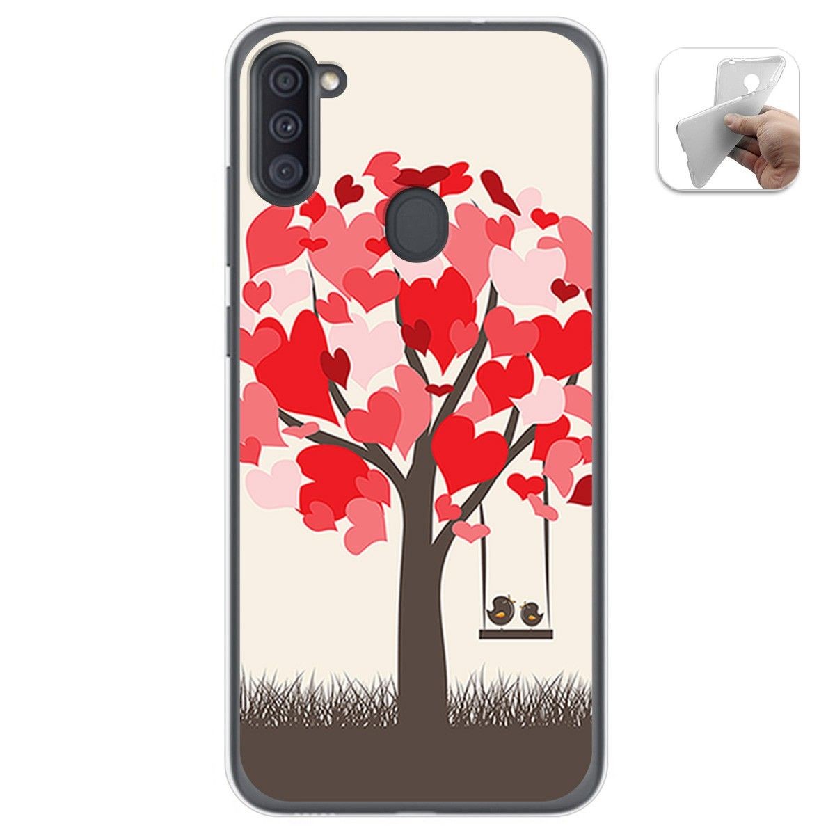 Funda Gel Tpu para Samsung Galaxy A11 / M11 diseño Pajaritos Dibujos