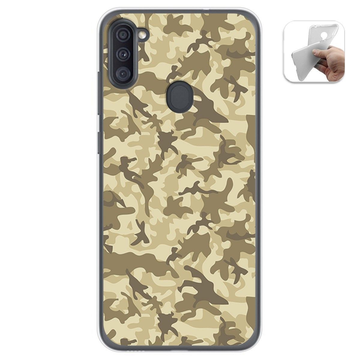 Funda Gel Tpu para Samsung Galaxy A11 / M11 diseño Sand Camuflaje Dibujos