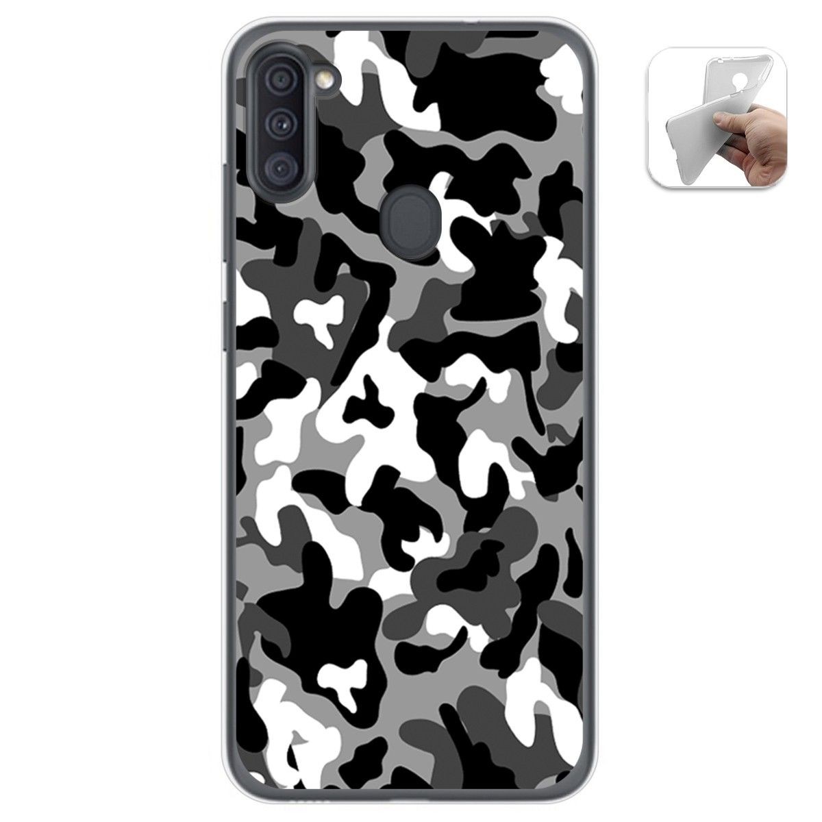 Funda Gel Tpu para Samsung Galaxy A11 / M11 diseño Snow Camuflaje Dibujos