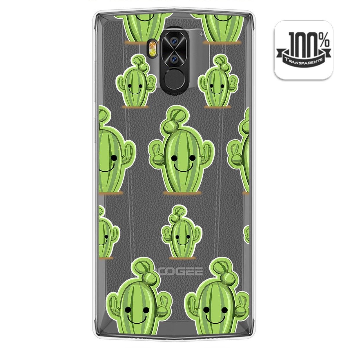 Funda Gel Transparente para Doogee N100 diseño Cactus Dibujos