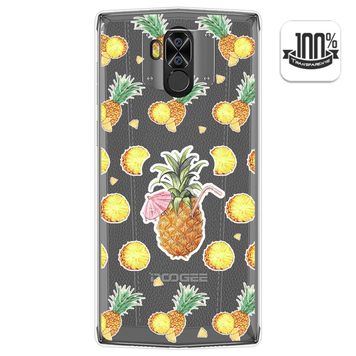 Funda Gel Transparente para Doogee N100 diseño Piña Dibujos