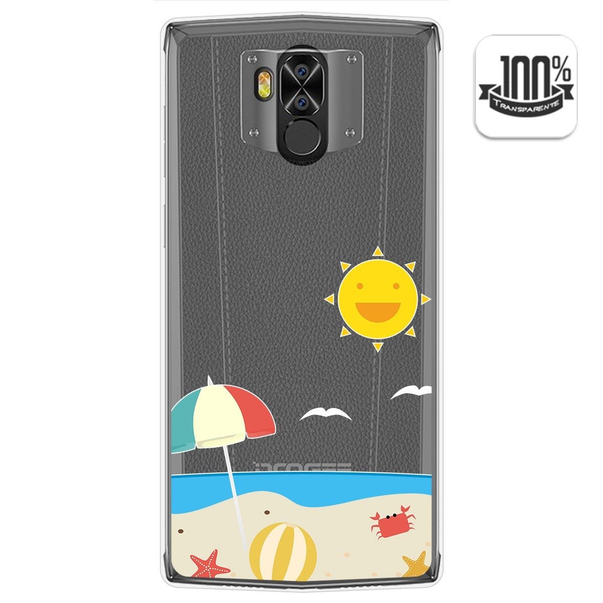 Funda Gel Transparente para Doogee N100 diseño Playa Dibujos