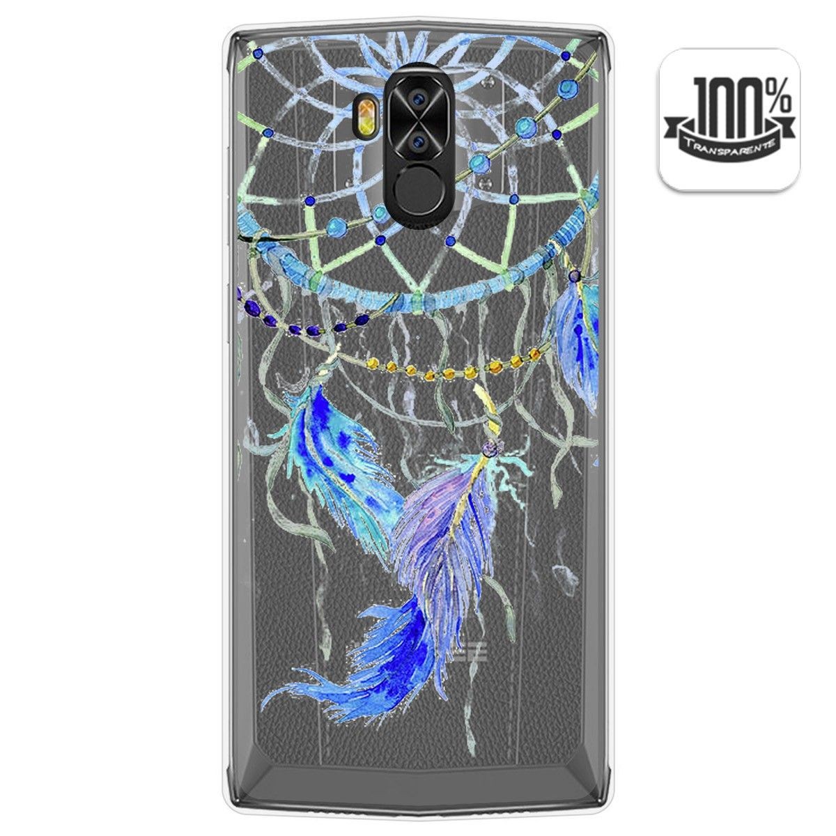 Funda Gel Transparente para Doogee N100 diseño Plumas Dibujos