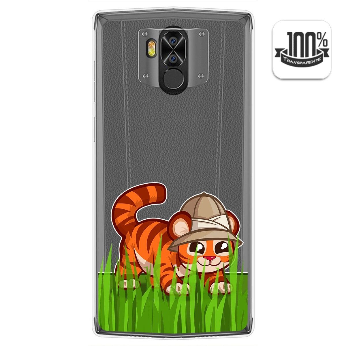 Funda Gel Transparente para Doogee N100 diseño Tigre Dibujos