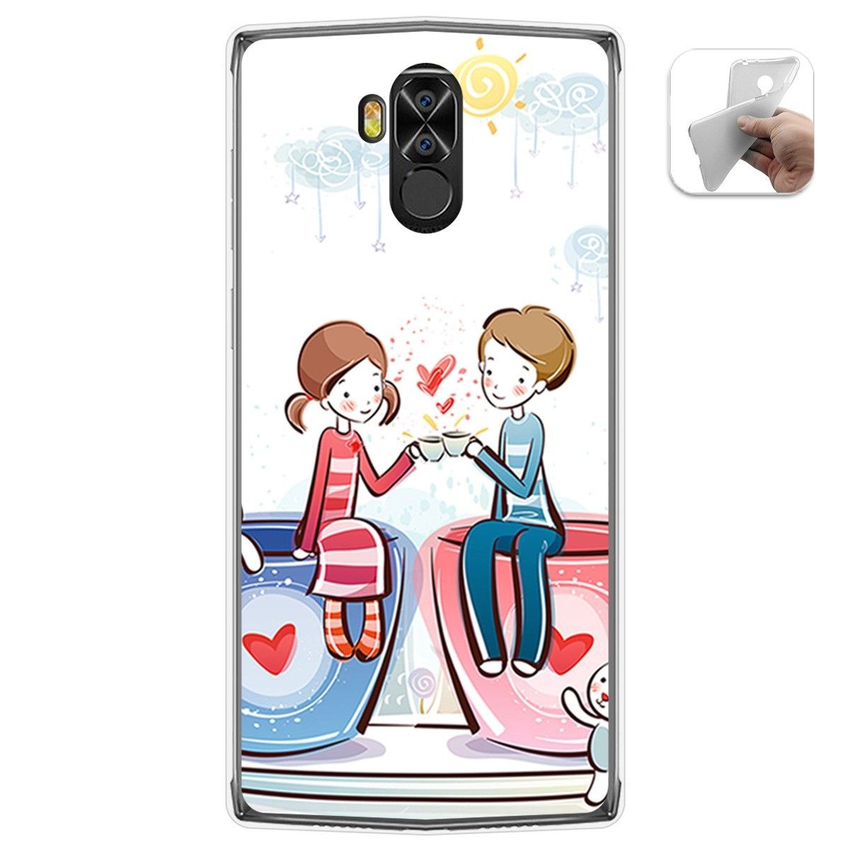 Funda Gel Tpu para Doogee N100 diseño Café Dibujos