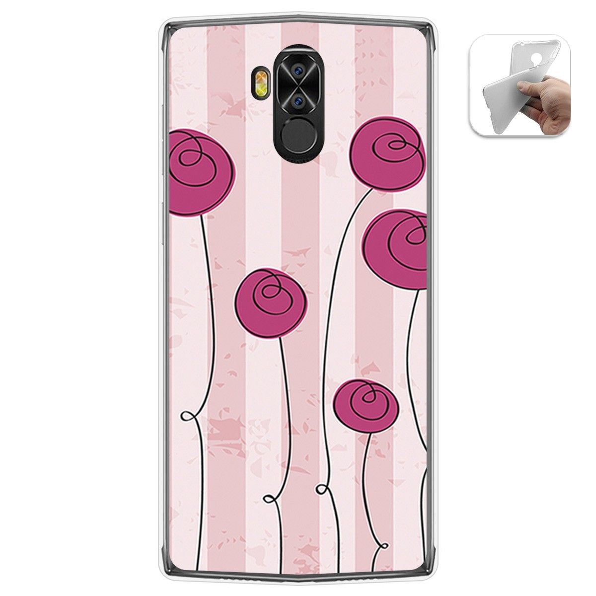 Funda Gel Tpu para Doogee N100 diseño Flores Vintage Dibujos