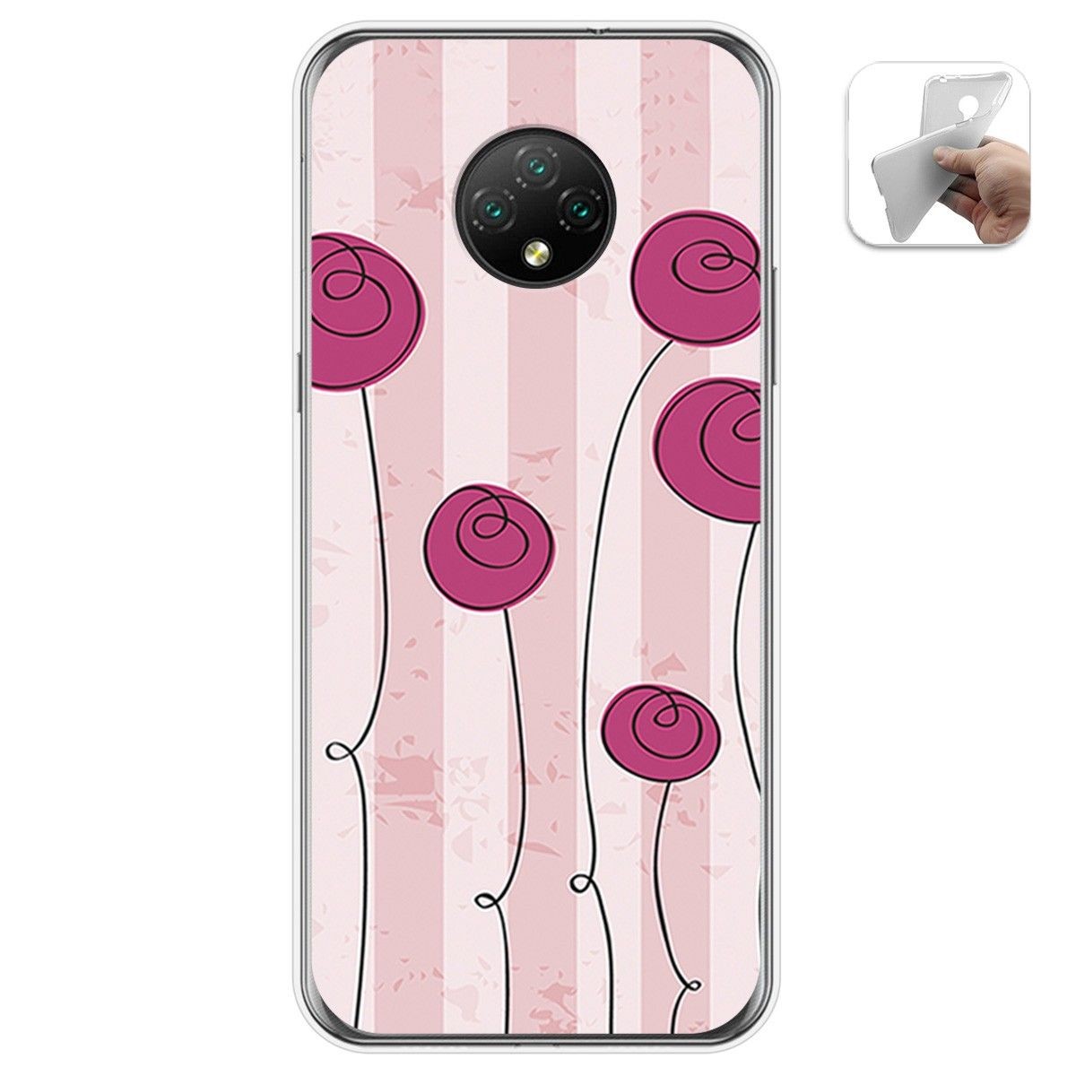 Funda Gel Tpu para Doogee X95 diseño Flores Vintage Dibujos