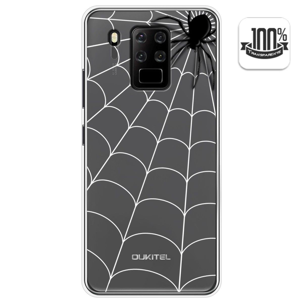 Funda Gel Transparente para Oukitel C18 Pro diseño Araña Dibujos