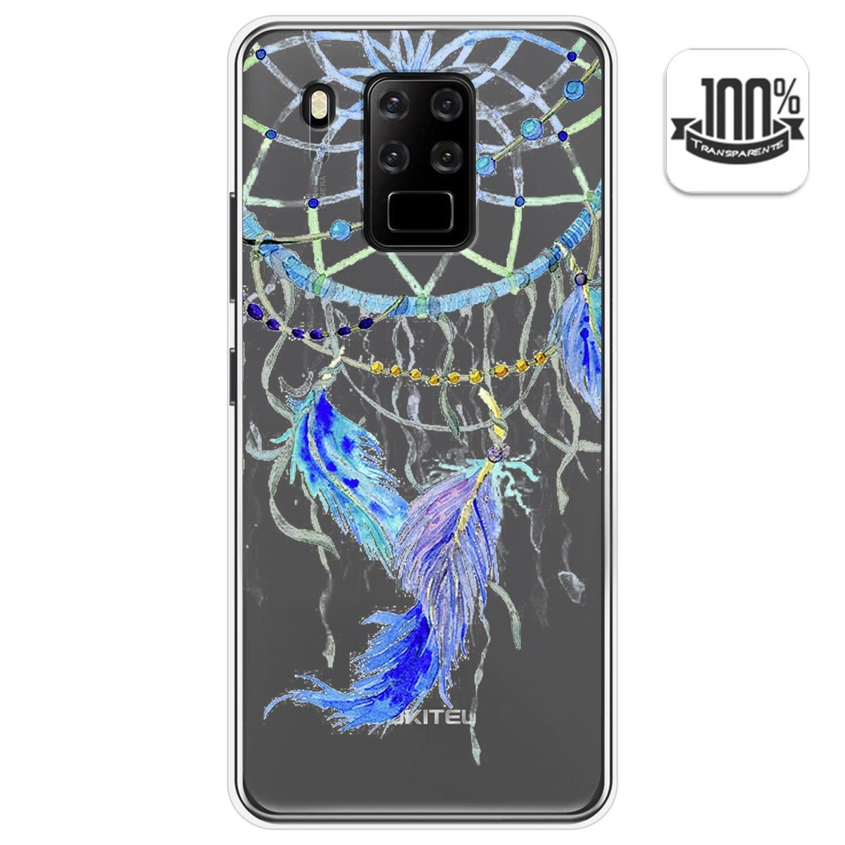 Funda Gel Transparente para Oukitel C18 Pro diseño Plumas Dibujos