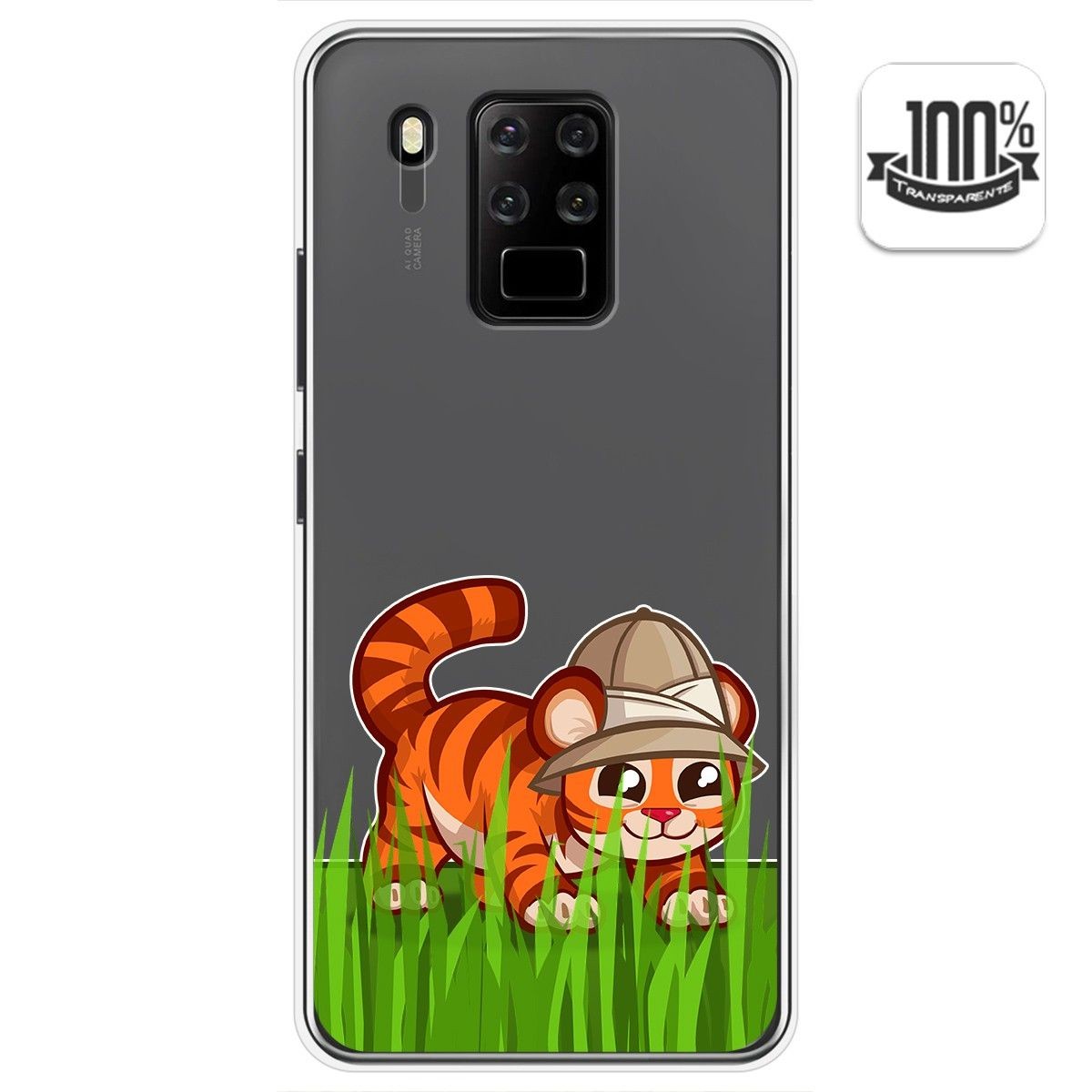 Funda Gel Transparente para Oukitel C18 Pro diseño Tigre Dibujos