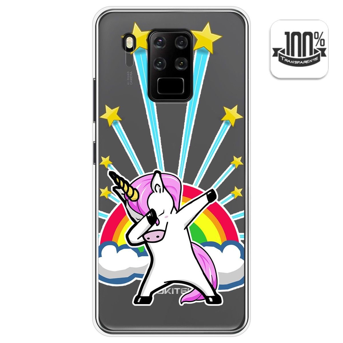 Funda Gel Transparente para Oukitel C18 Pro diseño Unicornio Dibujos