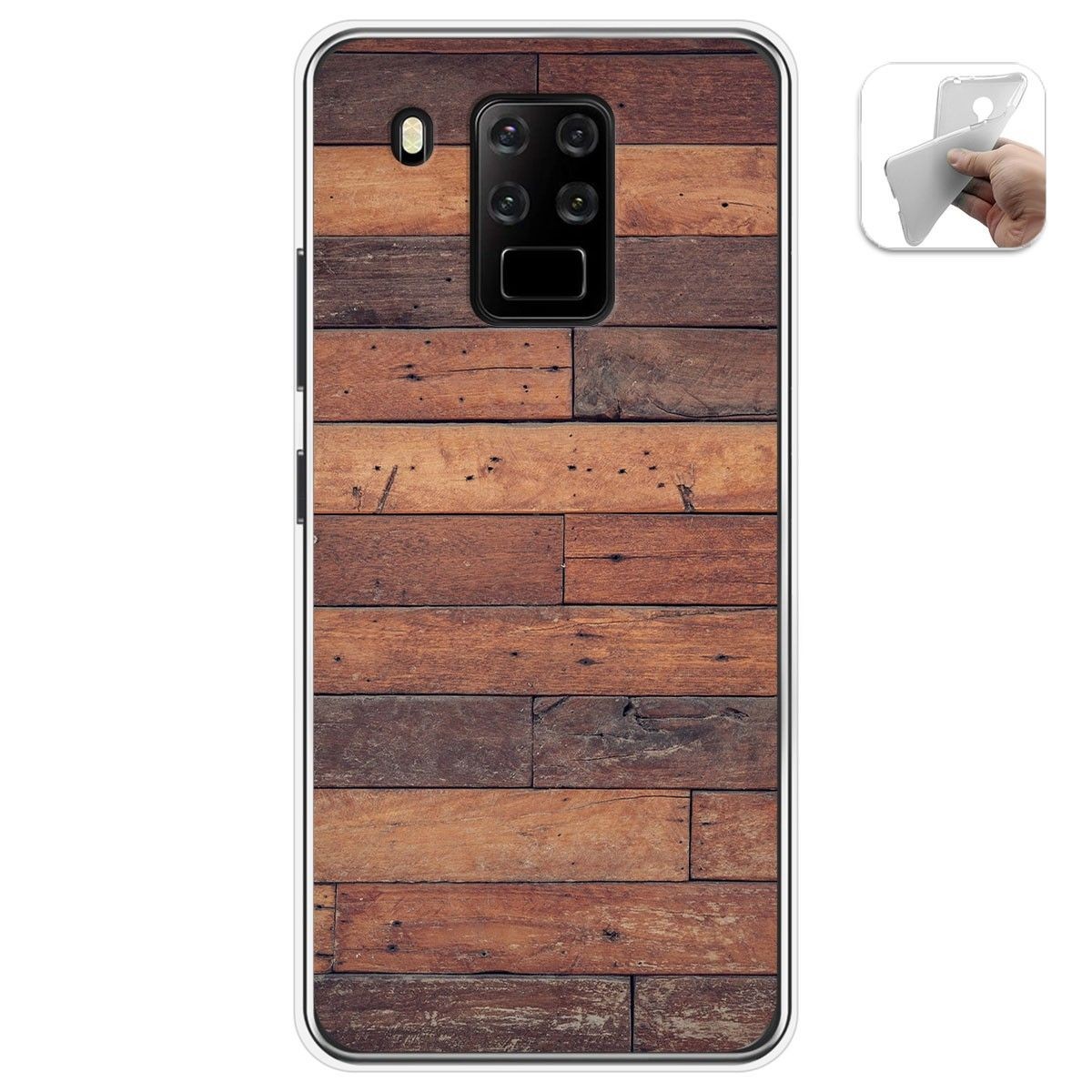 Funda Gel Tpu para Oukitel C18 Pro diseño Madera 03 Dibujos