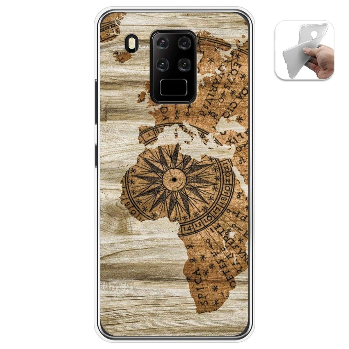 Funda Gel Tpu para Oukitel C18 Pro diseño Madera 07 Dibujos