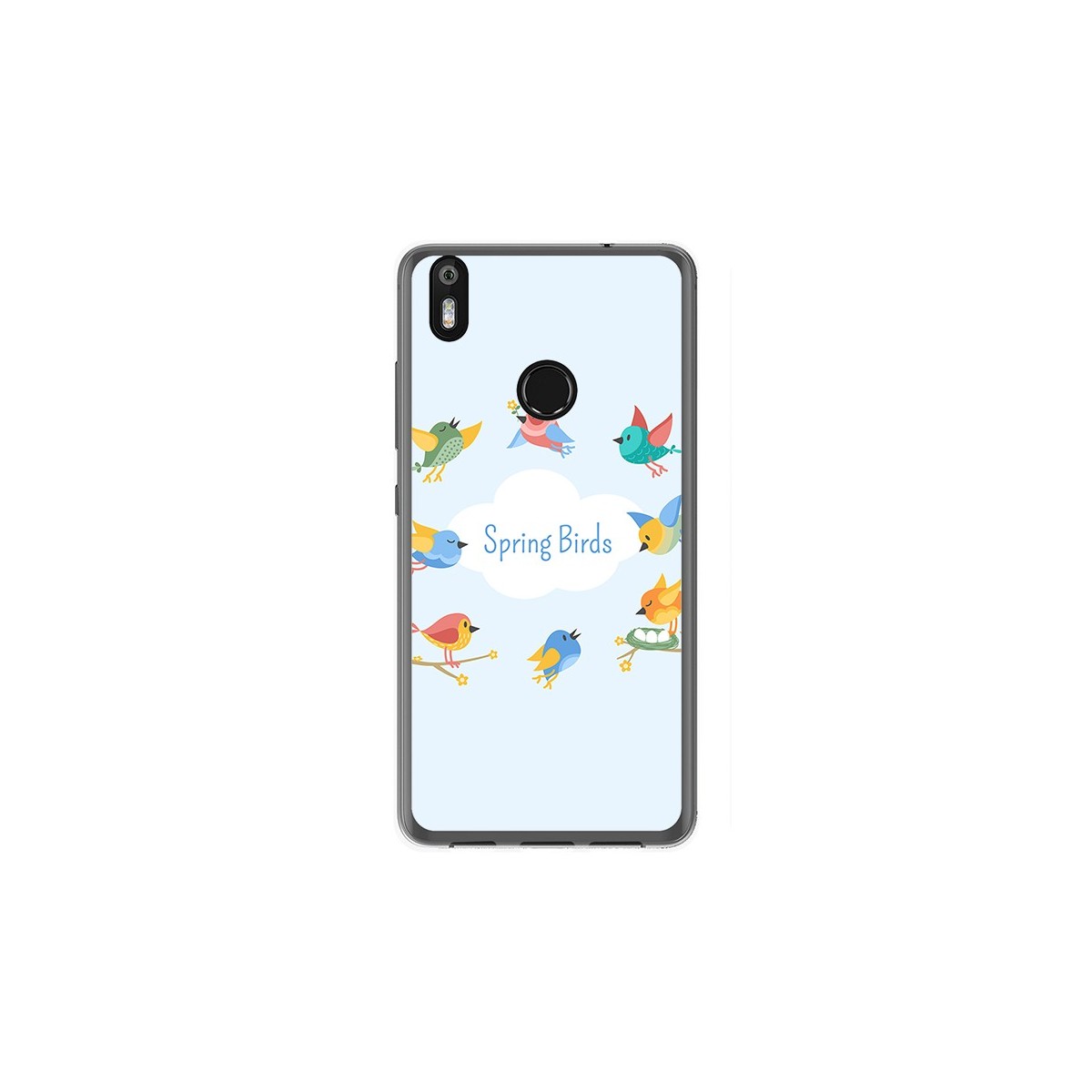Funda Gel Tpu para Bq Aquaris X / X Pro Diseño Spring Birds Dibujos