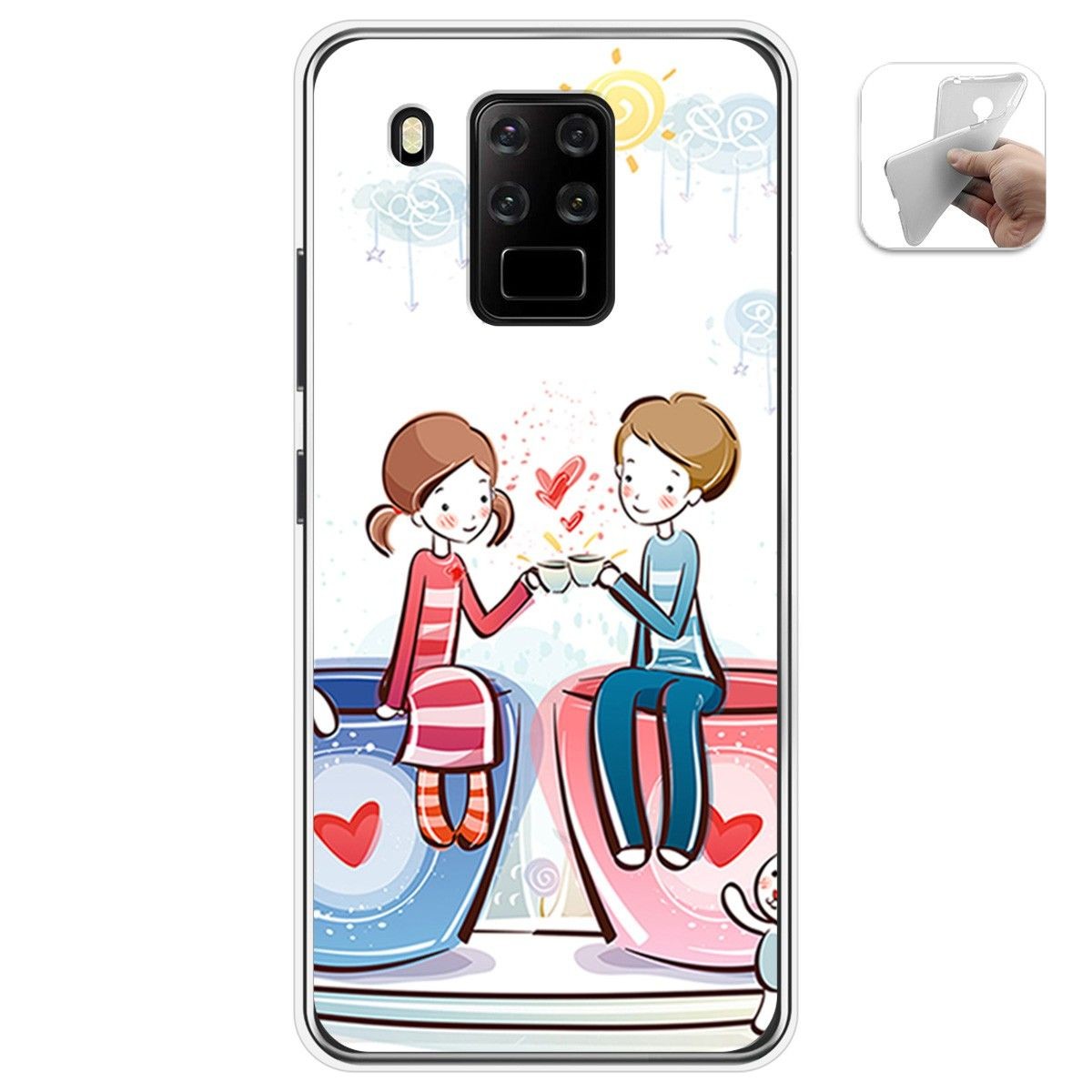 Funda Gel Tpu para Oukitel C18 Pro diseño Café Dibujos