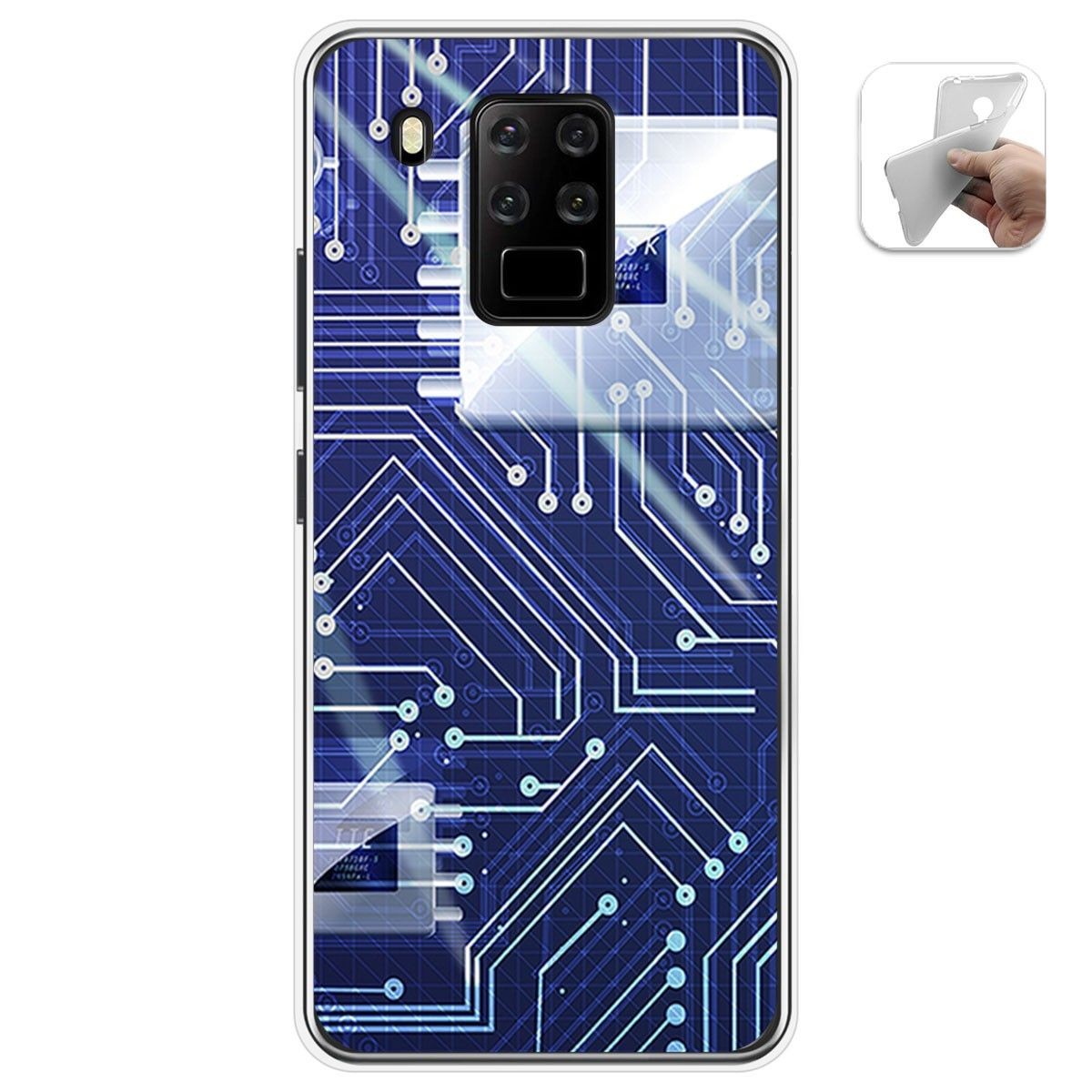 Funda Gel Tpu para Oukitel C18 Pro diseño Circuito Dibujos