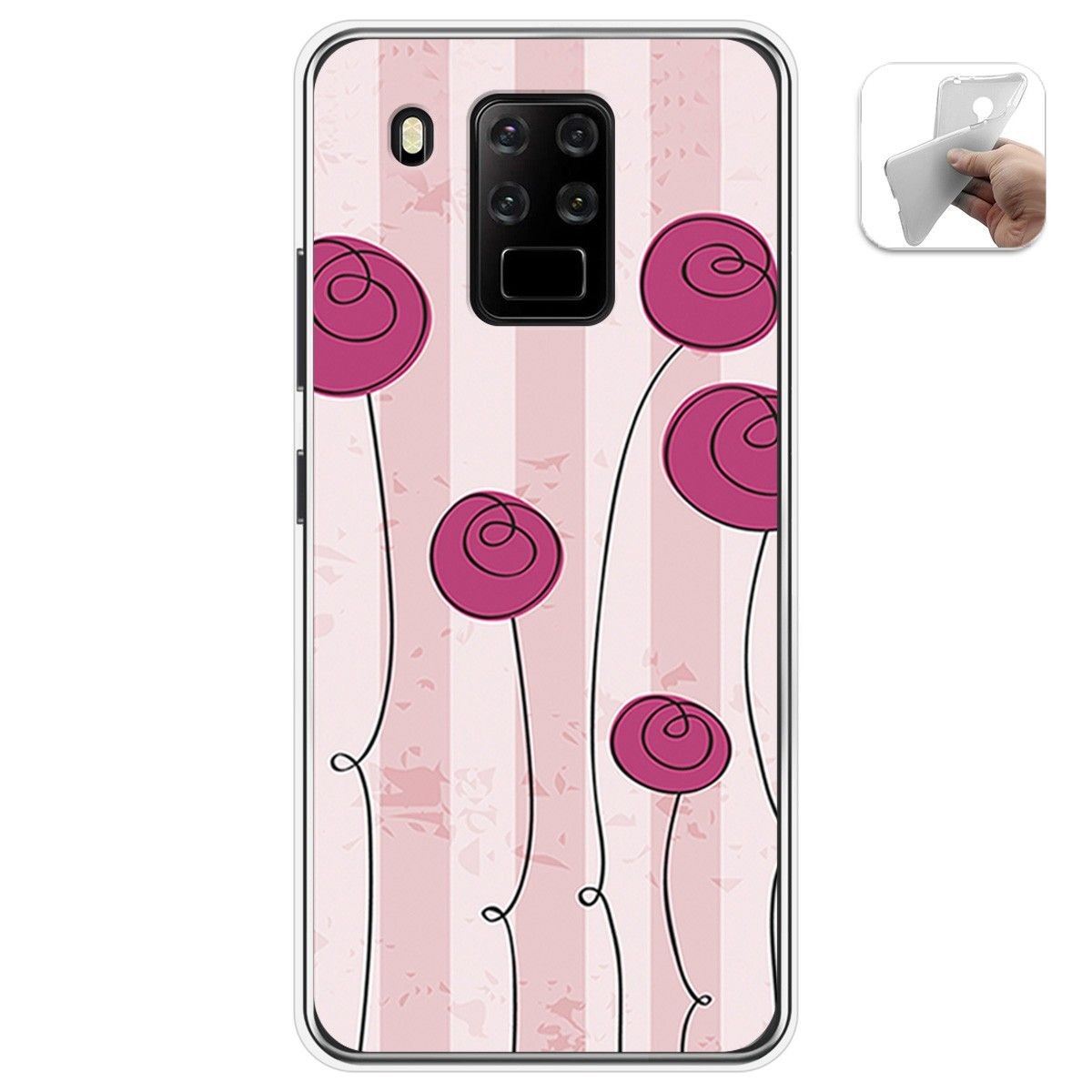 Funda Gel Tpu para Oukitel C18 Pro diseño Flores Vintage Dibujos