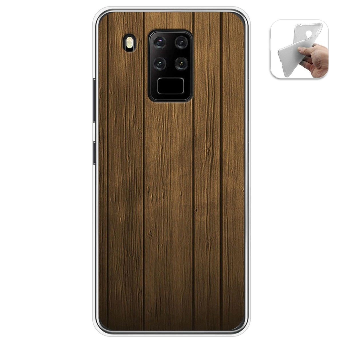 Funda Gel Tpu para Oukitel C18 Pro diseño Madera Dibujos