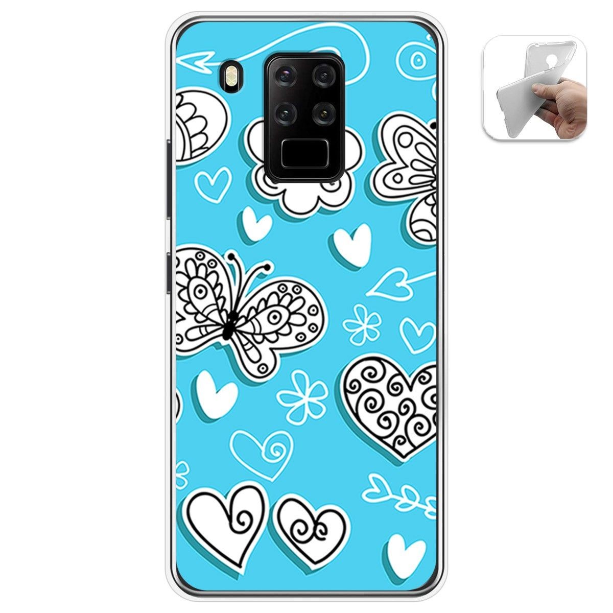 Funda Gel Tpu para Oukitel C18 Pro diseño Mariposas Dibujos