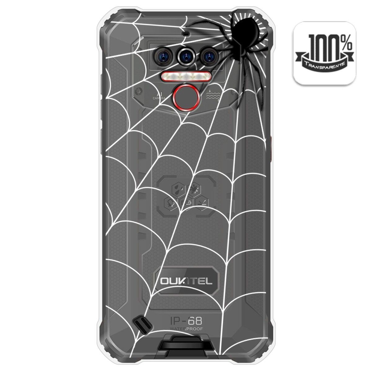 Funda Gel Transparente para Oukitel Wp5 diseño Araña Dibujos