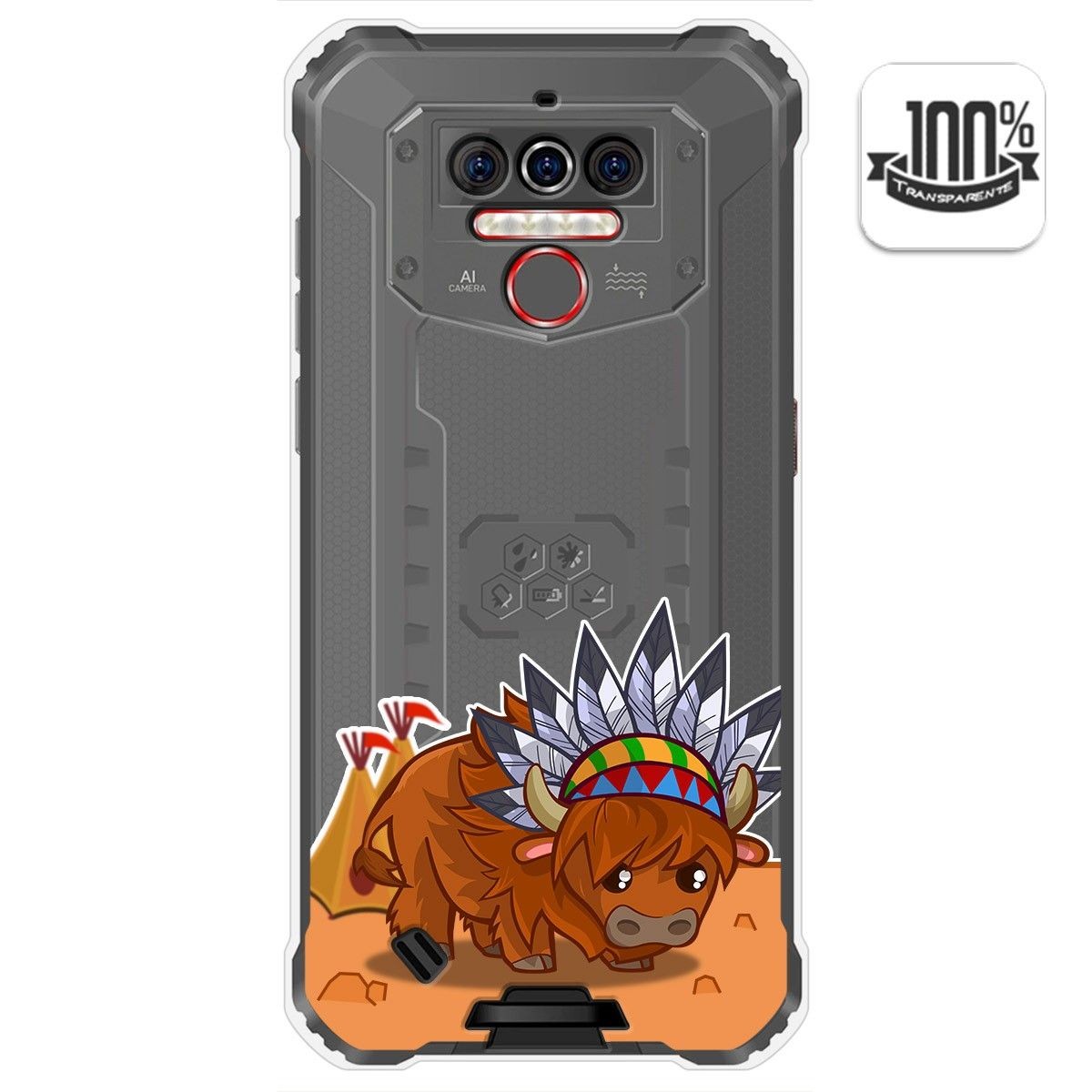 Funda Gel Transparente para Oukitel Wp5 diseño Bufalo Dibujos